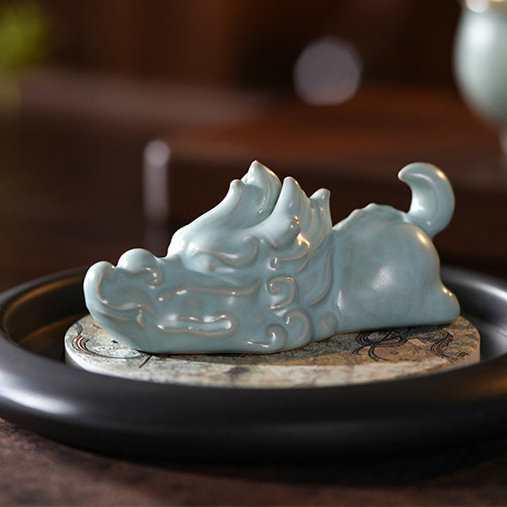 Buddha Stones Año del Dragón Suerte Cerámica Té Mascota Hogar Estatuilla Decoración
