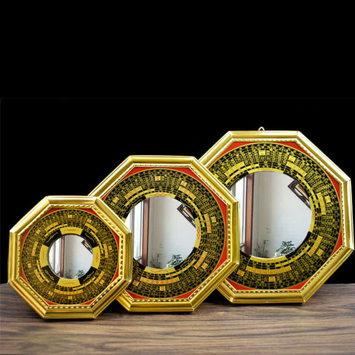 Feng Shui Bagua Mapa Monedas de los Cinco Emperadores Calabaza Equilibrio Sala de Estar Mapa de energía Espejo