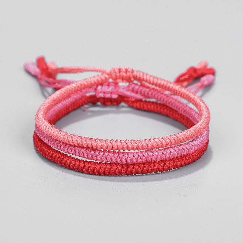 Pulsera trenzada de protección de nudo King Kong tibetano de Buddha Stones 3 piezas
