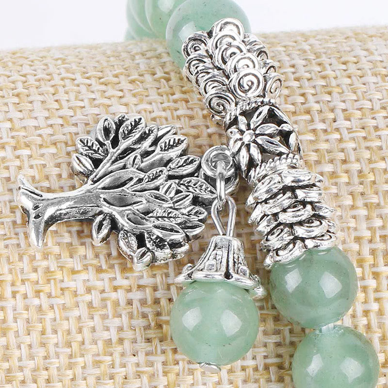 Pulsera elástica con amuleto de la suerte, árbol de la vida, Buddha Stones