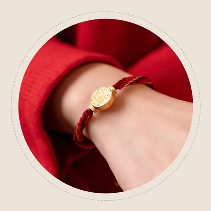 Pulsera trenzada de cuerda de protección con nudo de reencarnación hecha a mano dioses de la riqueza de cinco direcciones con piedras de Buddha Stones