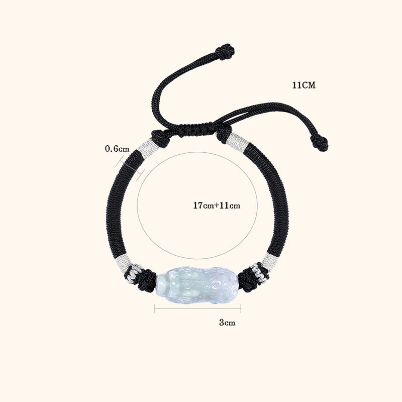 Pulsera de cuerda trenzada de Buddha Stones hecha a mano de Jade Natural PiXiu suerte prosperidad - image 12