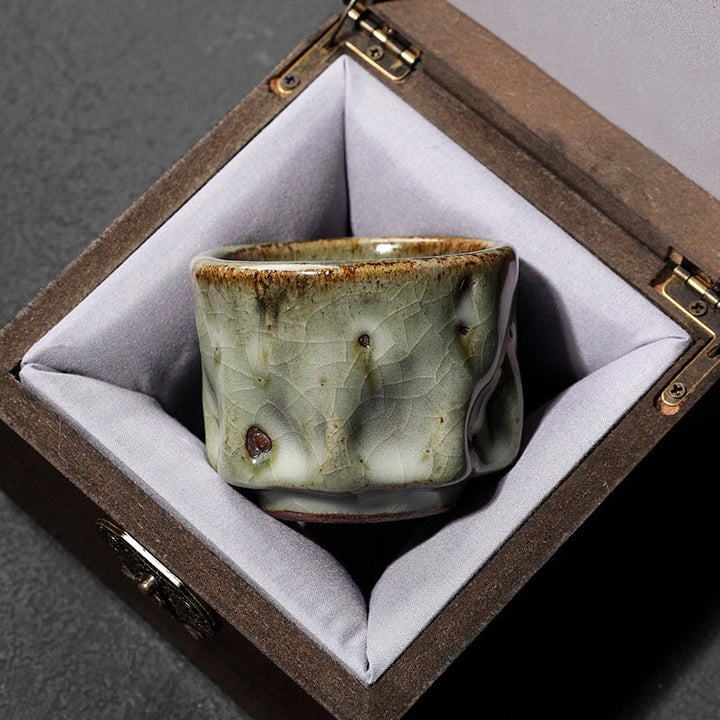 Buddha Stones hechas a mano, textura de hielo agrietada Simple, taza de té de cerámica china Jianzhan, taza de té de Kung Fu