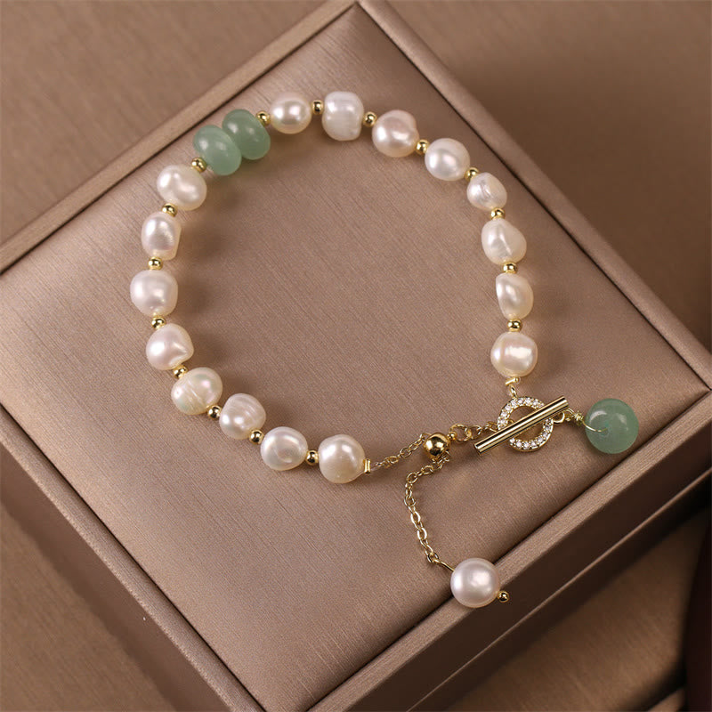 Pulsera de cadena curativa con cuentas de cuarzo fresa verde perla de Buddha Stones