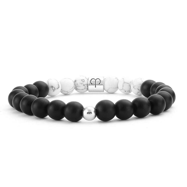 Buddha Stones 12 Constelaciones del Zodíaco Piedra Natural Esmerilada Pulsera de la Fortuna con Cuentas de Turquesa Blanca