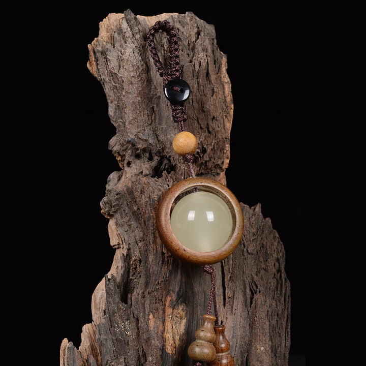 Buddha Stones, sándalo rojo, madera de ébano, sándalo verde, cuentas luminosas de la suerte, calabaza, llavero de la paz