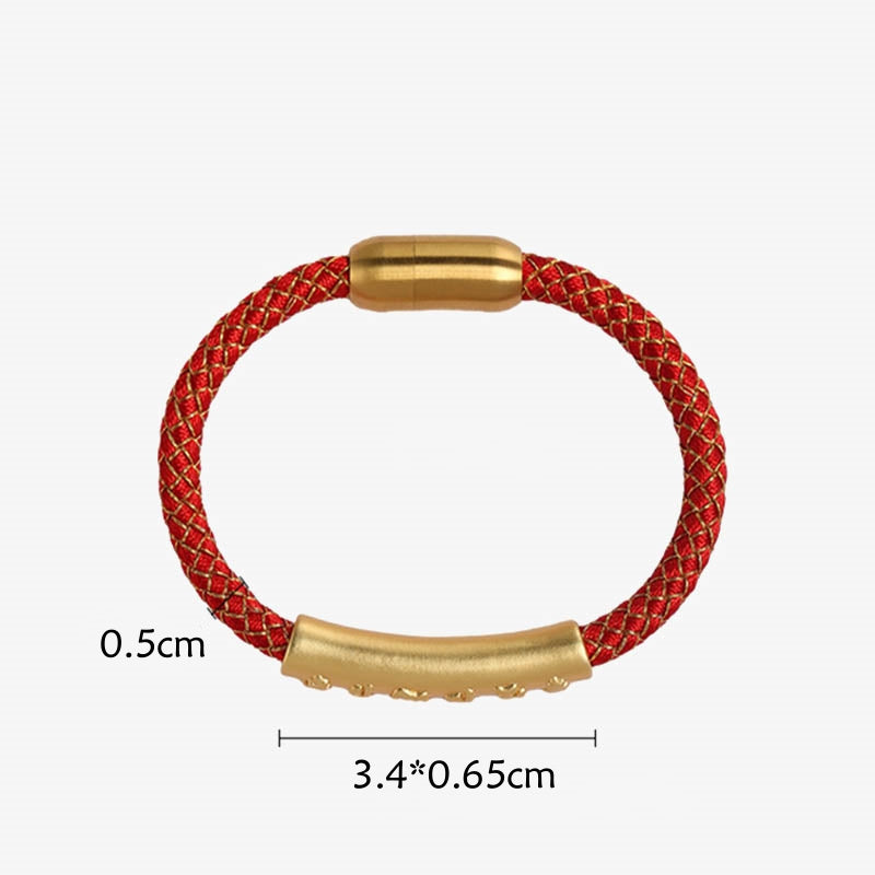 Pulsera con hebilla magnética trenzada a escala de dragón con protección Om Mani Padme Hum de plata de ley 999 hecha a mano con Buddha Stones