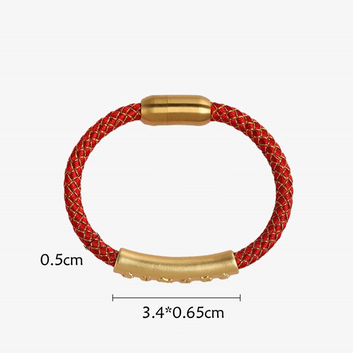 Pulsera con hebilla magnética trenzada a escala de dragón con protección Om Mani Padme Hum de plata de ley 999 hecha a mano con Buddha Stones