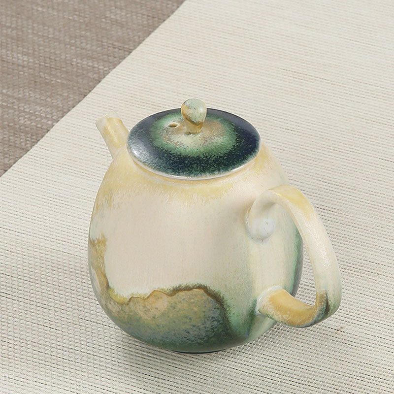 Tetera de kungfú de cerámica con Buddha Stones, té chino Gongfu verde y Beige, 230ml