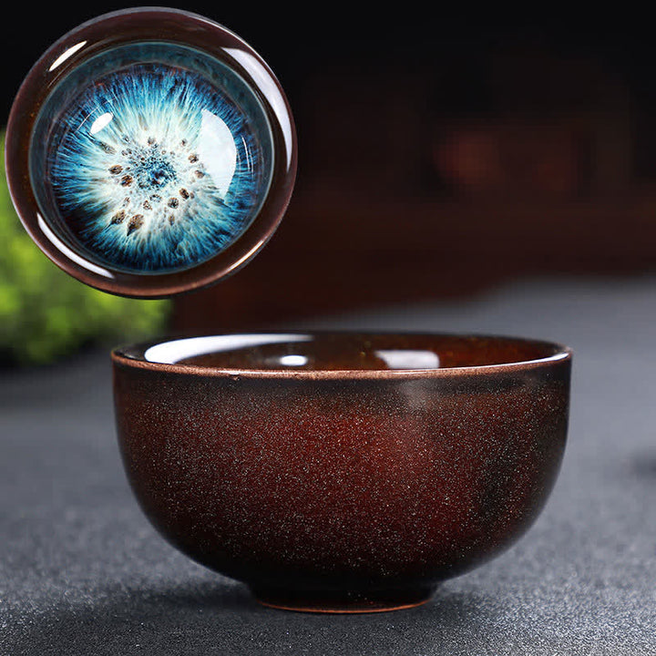 Tazas de té de cerámica coloridas con Buddha Stones para el hogar y la oficina
