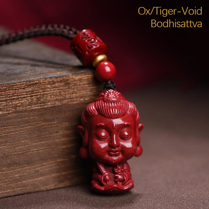 Buddha Stones del zodiaco chino, Buda natal, amuleto de cinabrio Natural, colgante para mantener alejados los espíritus malignos
