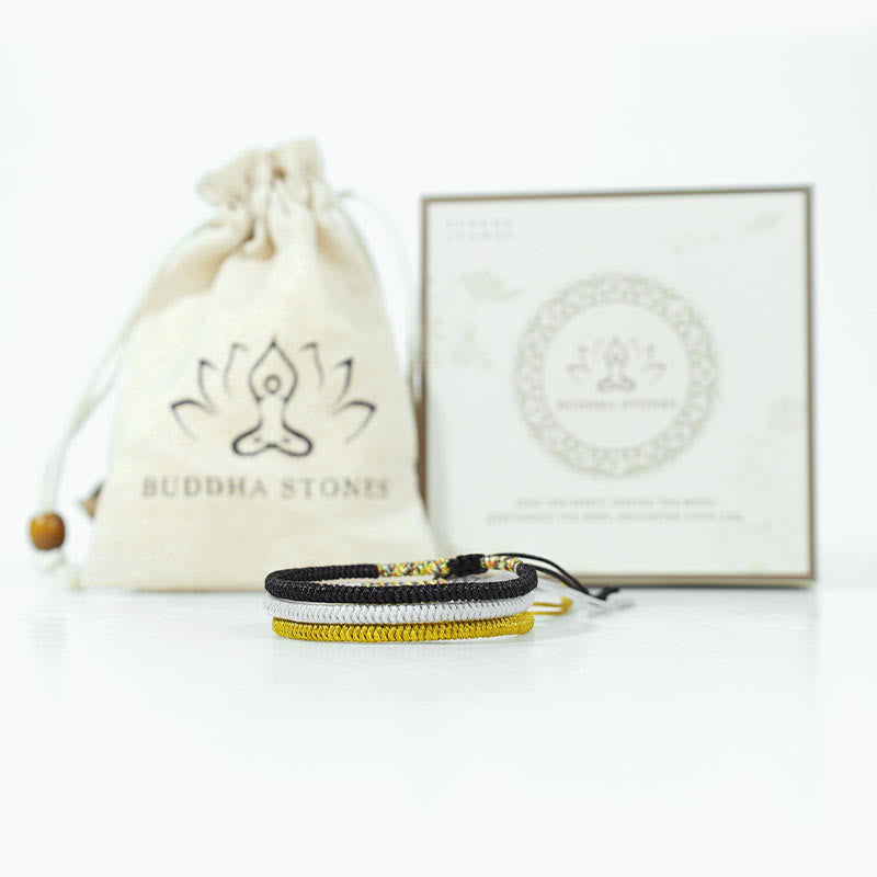 Pulsera de amuleto con nudo King Kong multicolor tibetano hecho a mano con Buddha Stones , 3 uds.