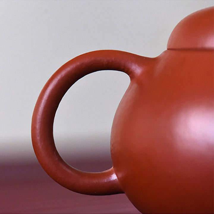 Tetera de kungfú de arcilla púrpura marrón Wen Dan hecha a mano con Buddha Stones Yixing