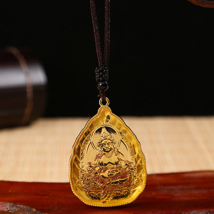 Colgante de collar de serenidad de cristal Liuli de Buda tibetano - Buda de oro - image 3
