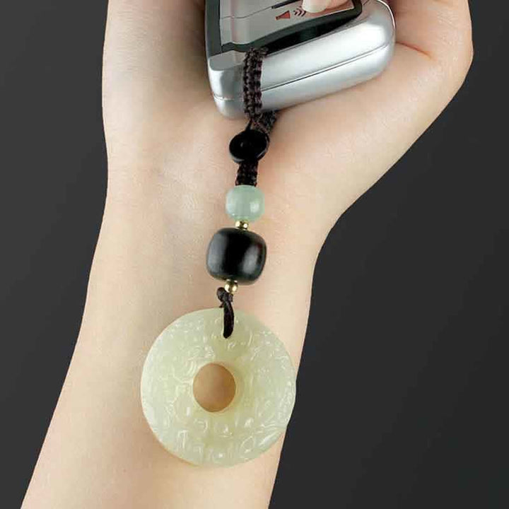 Llavero con hebilla de paz de Jade PiXiu, Buddha Stones , abundancia y riqueza