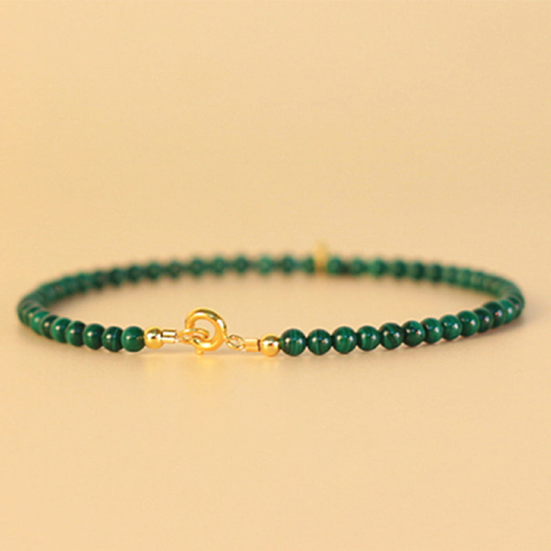 Pulsera con dijes antiansiedad de elefante de malaquita natural con Buddha Stones