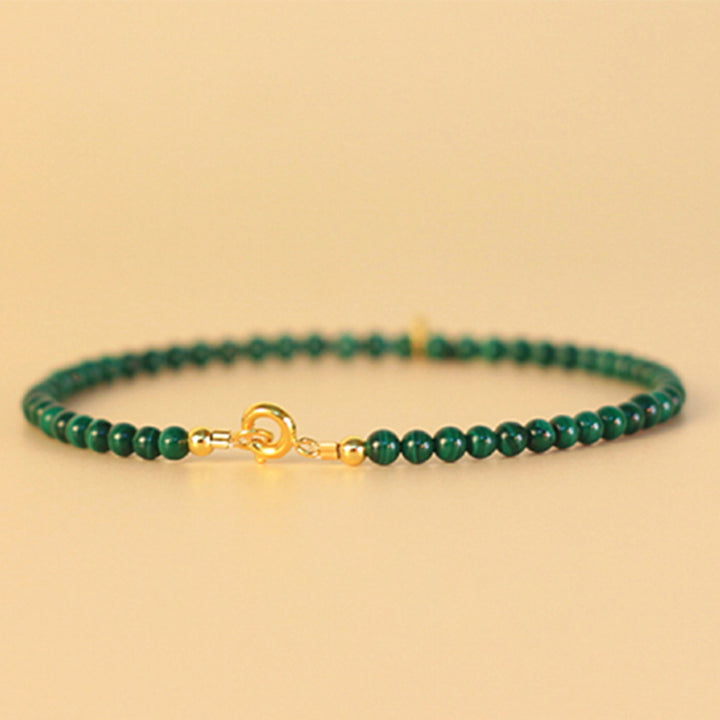 Pulsera con dijes antiansiedad de elefante de malaquita natural con Buddha Stones