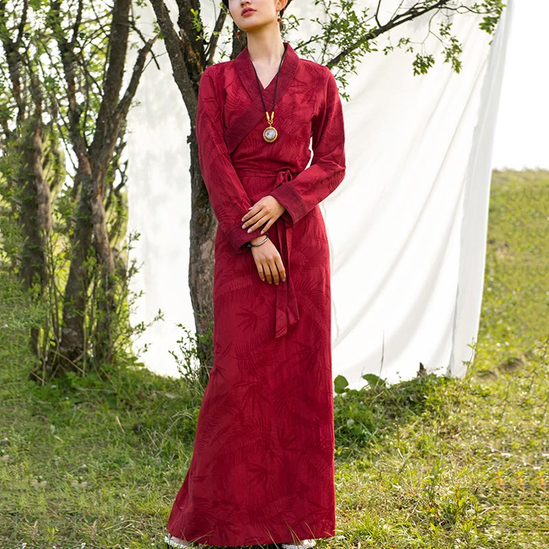 Vestido tibetano con Buddha Stones, vestido largo de Lhasa, vestido largo, ropa de mujer