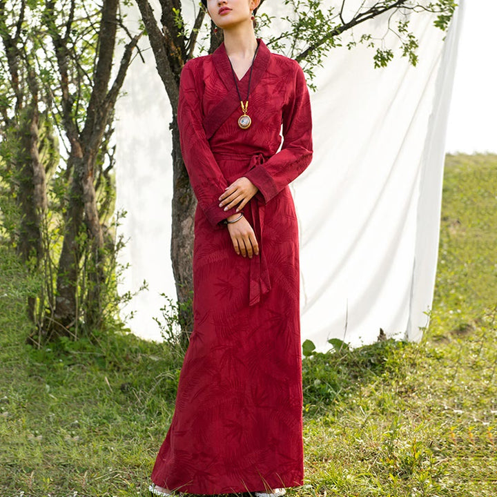 Vestido tibetano con Buddha Stones, vestido largo de Lhasa, vestido largo, ropa de mujer
