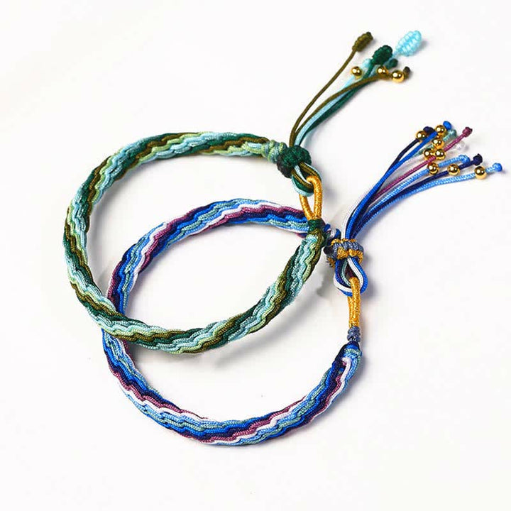 Pulsera trenzada de protección de cuerda de suerte con nudo de reencarnación