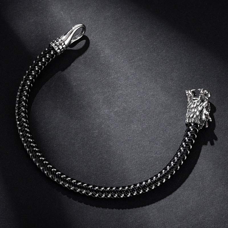 Pulsera de la suerte con protección de acero titanio y dragón de Buddha Stones - image 9