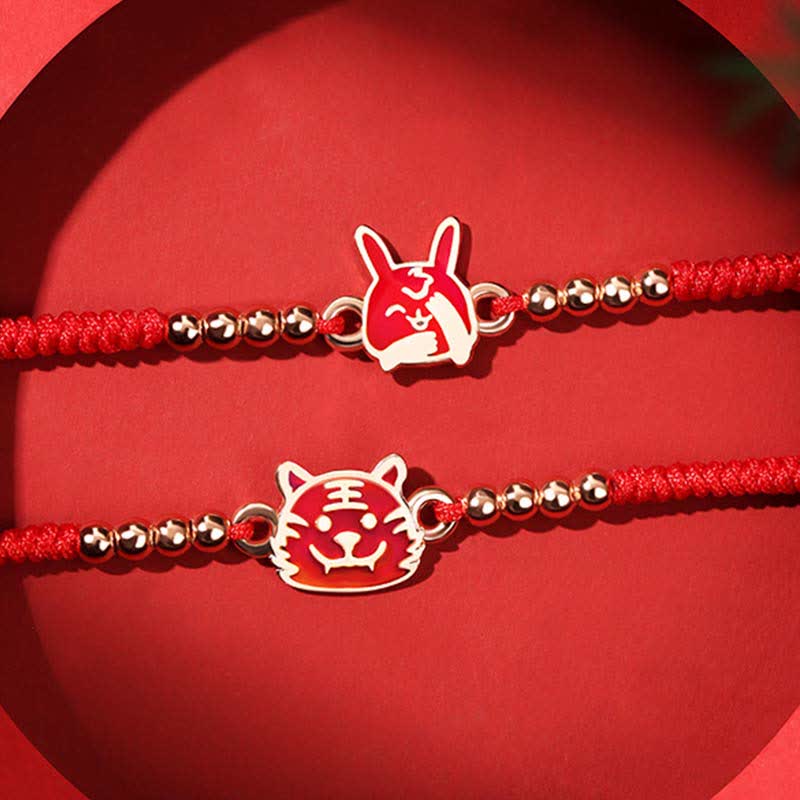 Pulsera de hilo rojo con Buddha Stones de plata de ley 925, zodíaco chino, suerte, fe, decoloración
