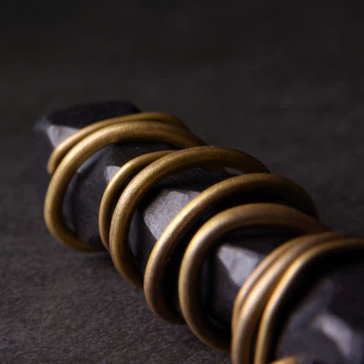 Colgante de collar de paz con Buddha Stones , madera de ébano del Tíbet, equilibrio de cobre - image 9