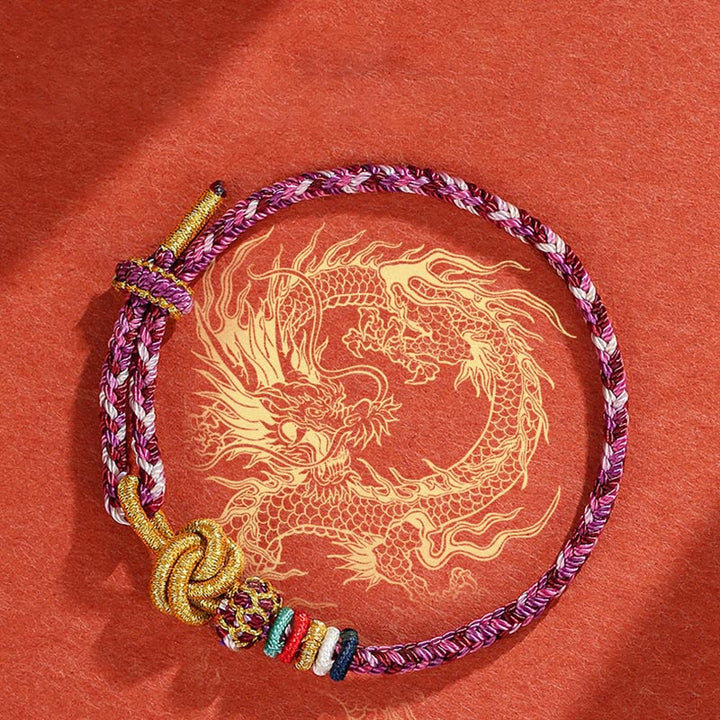 Pulsera de cuerda trenzada de protección de cuerda colorida Dunhuang hecha a mano con Buddha Stones