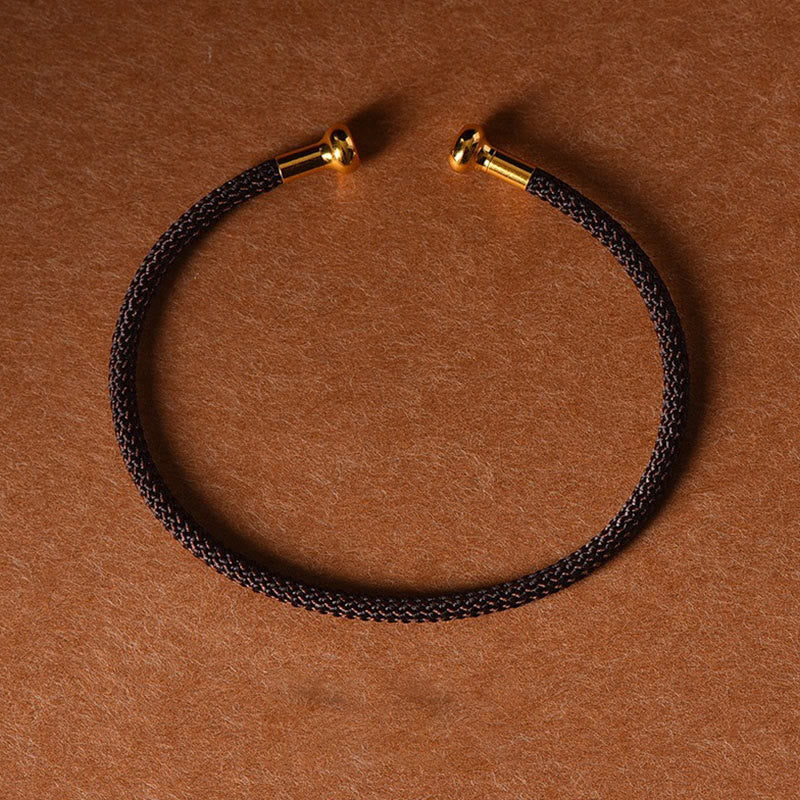 Pulsera de cuerda trenzada de la suerte hecha a mano con diseño simple de Buddha Stones
