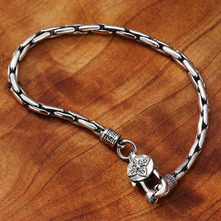 Pulsera de fuerza Buddha Stones de doble Dorje Om Mani Padme Hum de Buda con esvástica Vajra de piedras de Buda