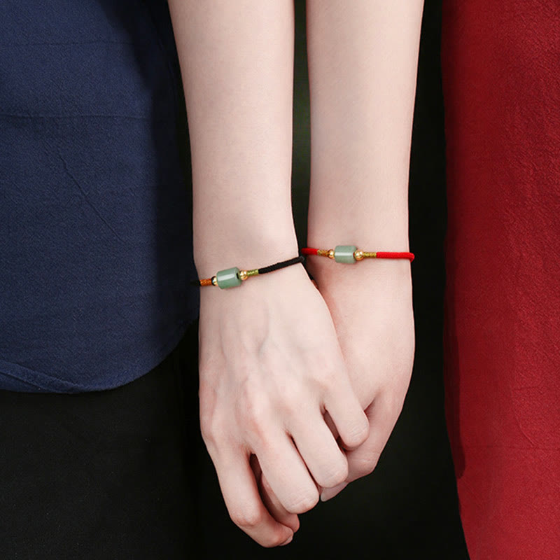Pulsera de cuerda trenzada hecha a mano con Buddha Stones, Aventurina verde, piedra roja, malaquita, protección de la suerte, Tíbet