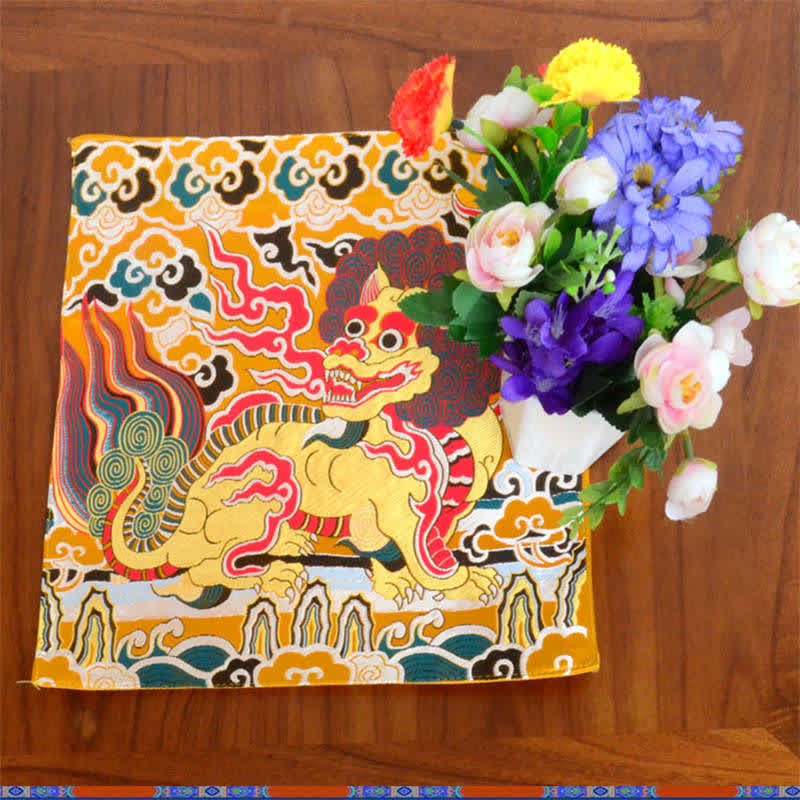 Estera de altar de oración Fengshui Kirin, estera con símbolo auspicioso para meditación curativa