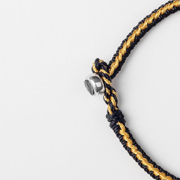 Pulsera de protección de cadena de suerte trenzada hecha a mano tibetana con Buddha Stones