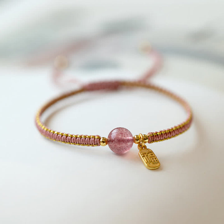 Pulsera de hilo con Buddha Stones, ágata roja, Jade, loto, confianza, calma