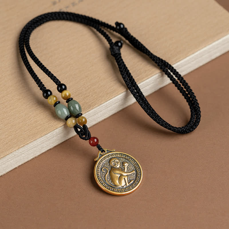 12 colgante del collar de la fortuna de la riqueza del zodiaco chino - Mono - image 21