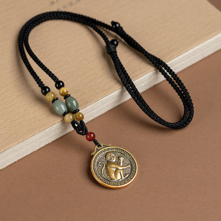 12 colgante del collar de la fortuna de la riqueza del zodiaco chino - Mono - image 21