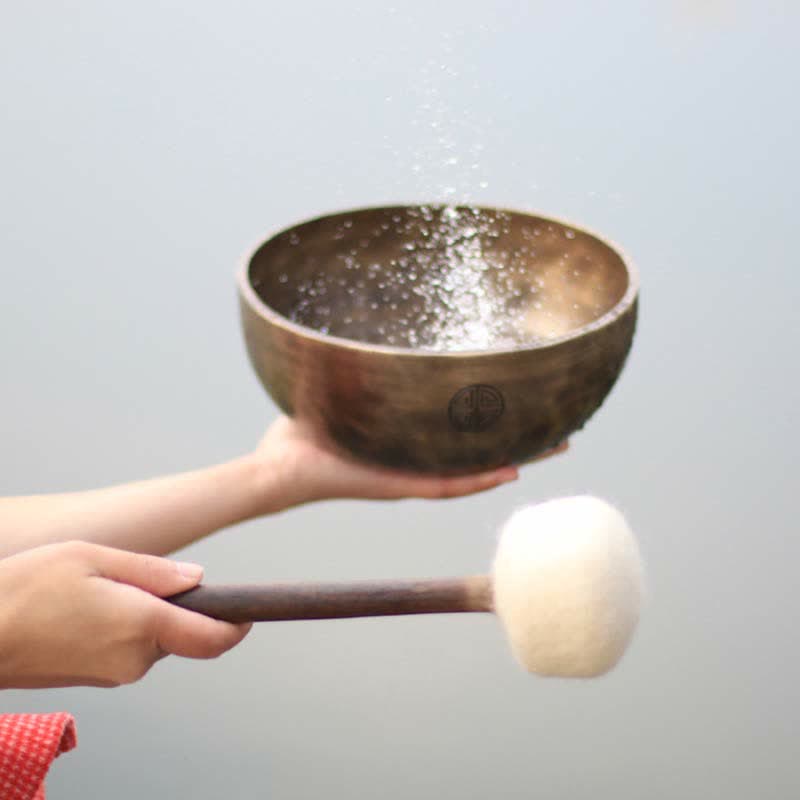 Cuenco tibetano de luna llena con arcoíris lunar, hecho a mano para sanación y meditación. Juego de cuencos de sonido de energía positiva. - image 8