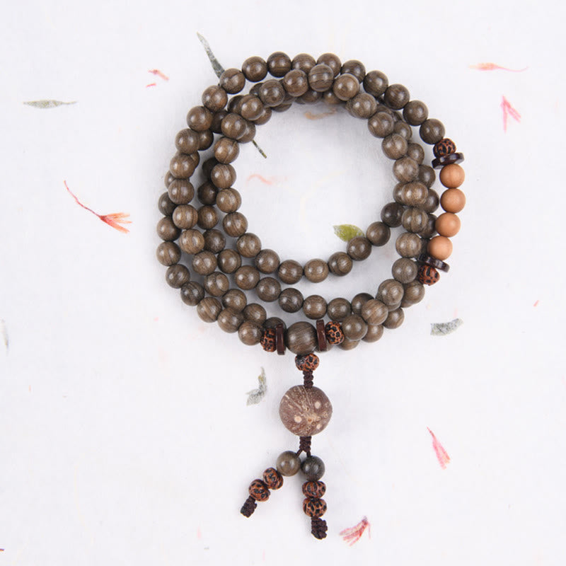 Pulsera Mala con dije de protección de sándalo tibetano - 108 cuentas de mala - 10 mm - image 10