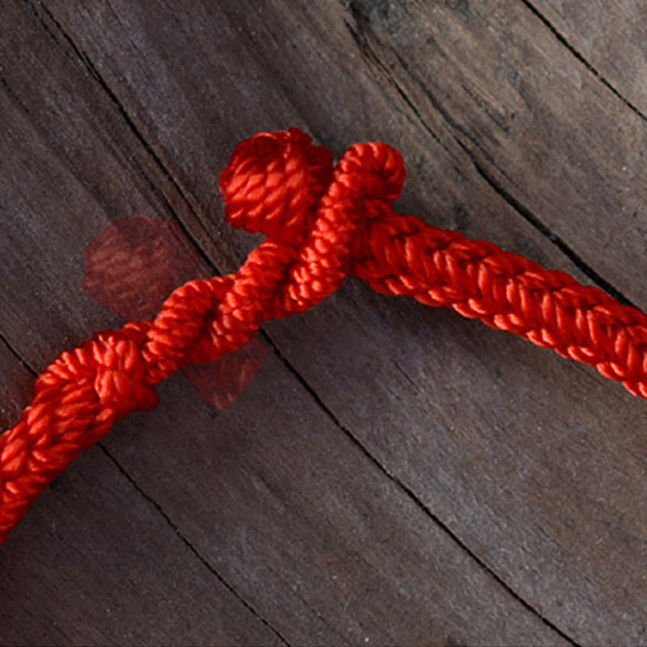 Pulsera de cuerda trenzada de fuerza de la suerte anudada china de diseño simple hecha a mano