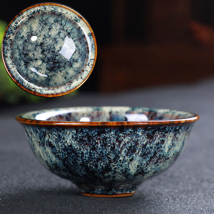 Tazas de té de cerámica coloridas con Buddha Stones para el hogar y la oficina