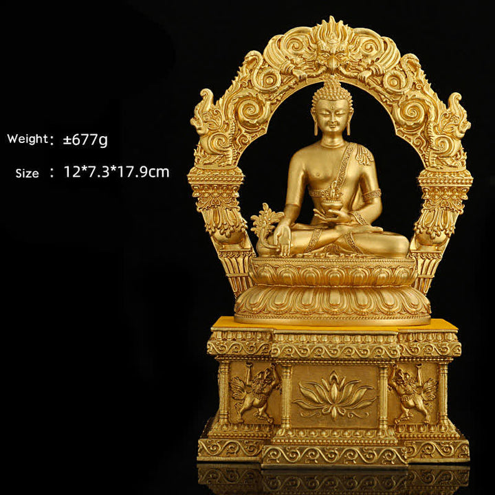 Figura de Buda medicinal Shakyamuni Amitabha, estatua de cobre de serenidad, decoración del hogar