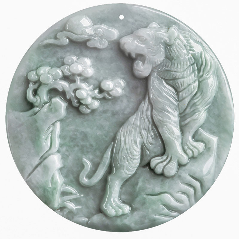 Collar de protección de jade con tigre del zodiaco chino con Buddha Stones, colgante de cadena - image 10