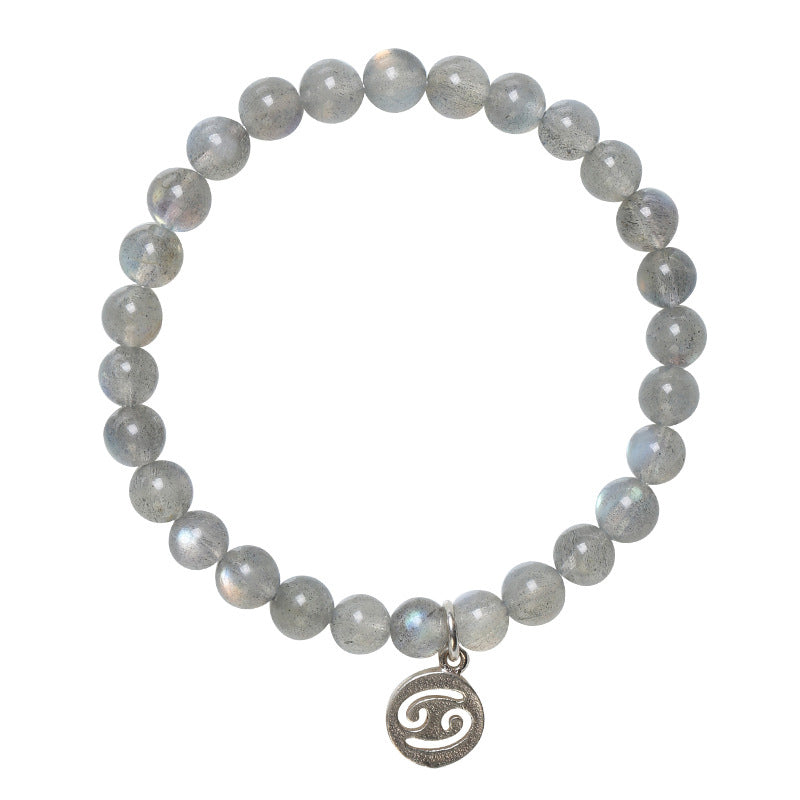 Pulsera con Encanto 12 Constelaciones del Zodíaco Piedra Lunar