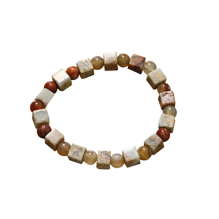 Pulsera de protección de ágata jaspe de sedimento marino de piedra natural de Buddha Stones