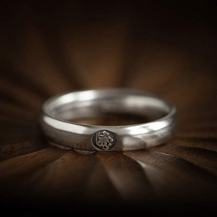 Anillo de plata de ley 925 con Buddha Stones , zodíaco chino, bendición de Buda natal