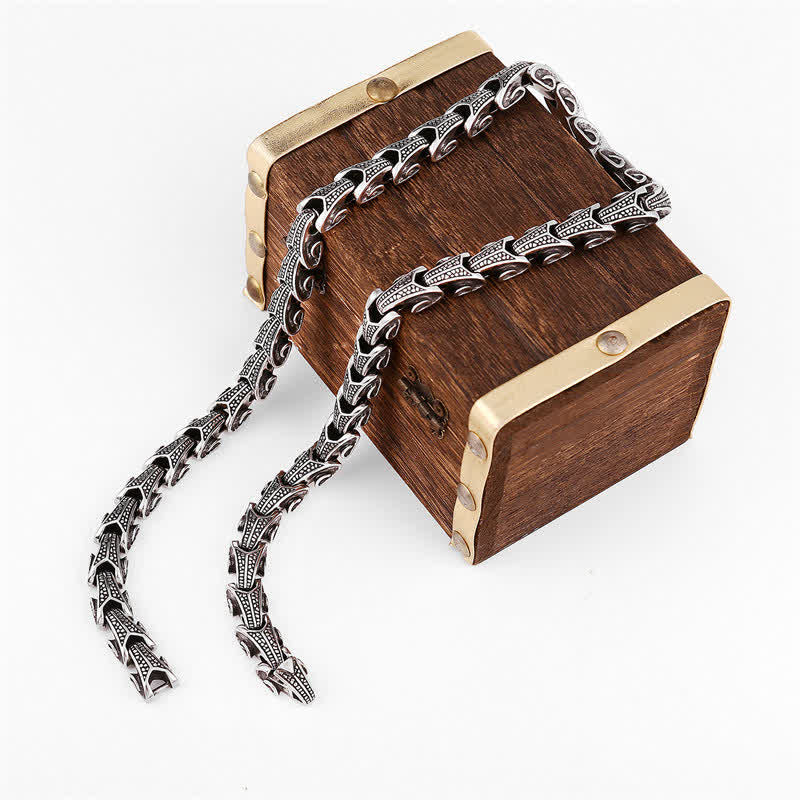 Pulsera con colgante de collar de protección de acero de titanio con diseño de dragón de Buddha Stones - image 17