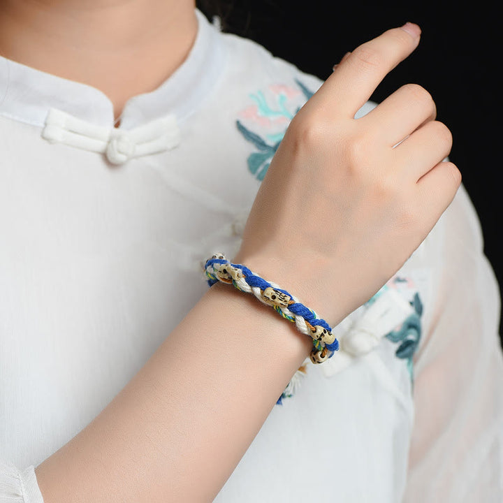 Pulsera de la suerte hecha a mano con cuentas de la diosa de la riqueza Zakiram tibetana con Buddha Stones