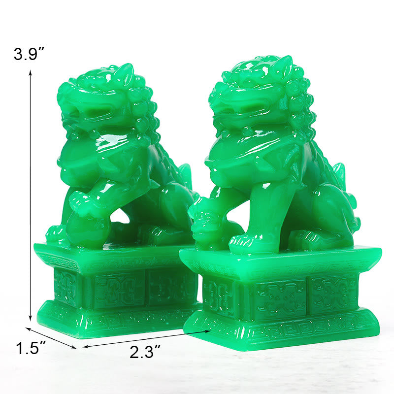 Par de estatuas de león guardián de perros Fu Foo, prosperidad y riqueza, decoración del hogar