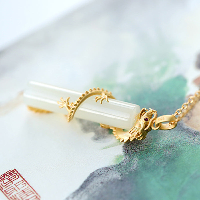 Colgante de collar de protección de cobre con Buddha Stones , dragón de Jade y Fénix - image 6