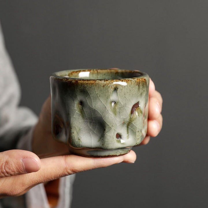 Buddha Stones hechas a mano, textura de hielo agrietada Simple, taza de té de cerámica china Jianzhan, taza de té de Kung Fu